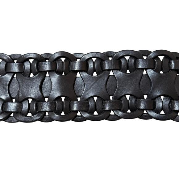 Equal Hands Explorer Allison Wide Statement Belt Black Leather Size Small - Picture 5 of 6